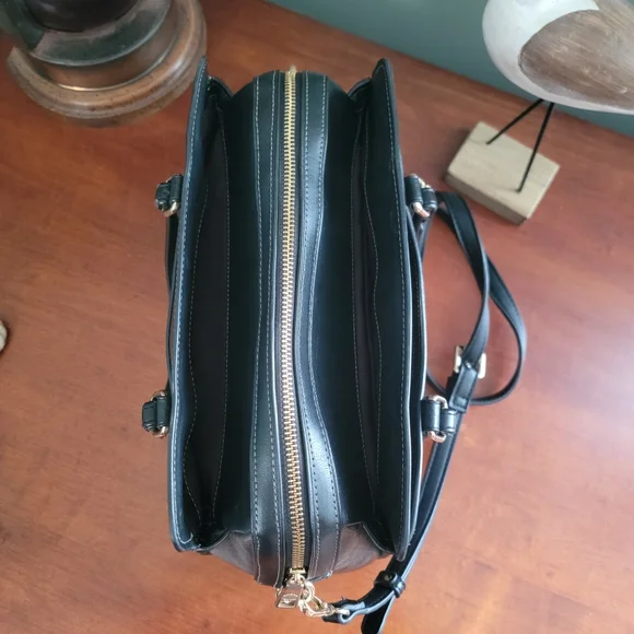 Coach CH488 Darcie Carryall Black Brown Signature Canvas Leather Satchel Bag - Picture 11 of 16